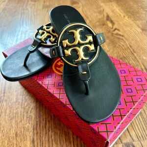LIKE NEW Tory Burch Metal Miller Sandals